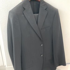 Versace Collection Black Men’s Jacquard Suit 42R (EU 52) textured stripe